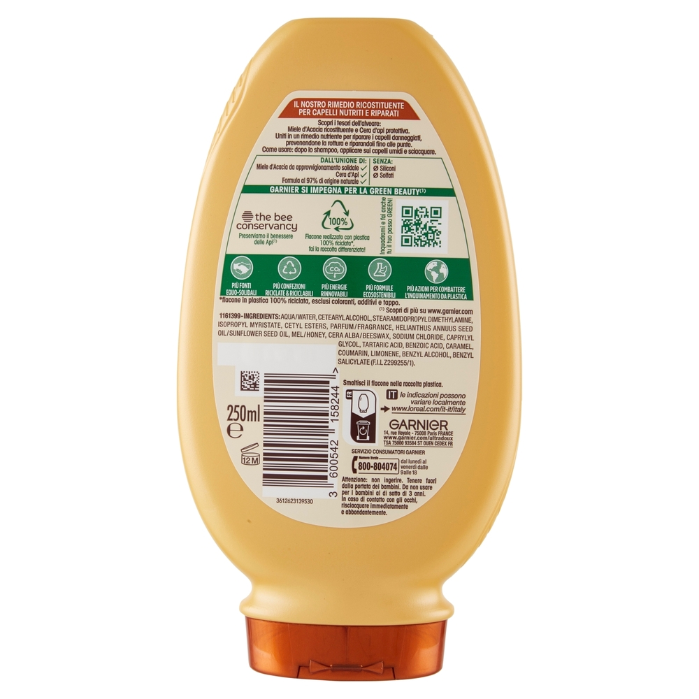 Garnier Ultra Dolce Balsamo Tesori di Miele con Pappa reale,rinforza e nutre i capelli fragili 250ml